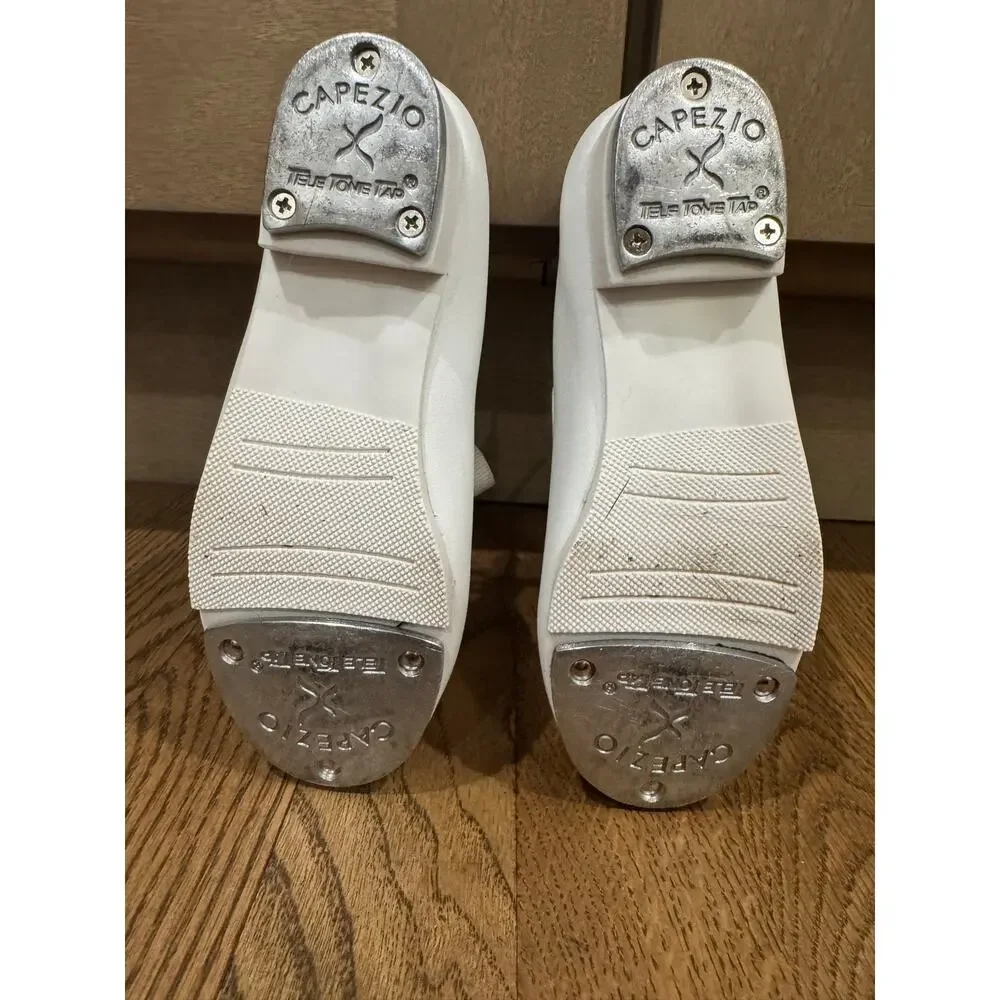 Capezio Jr Tyette White Synthetic Tap Shoes Toddler Girls Sz 11 Dance Activewear